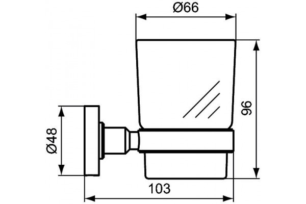 Стакан с держателем, матовое стекло Ideal Standard IOM A9120AA