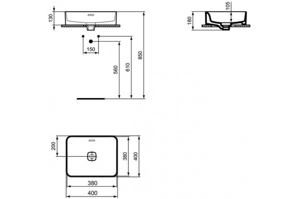 Раковина Ideal Standard Strada 40x40 T296201