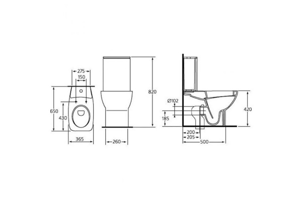 T317861 Cantica Унитаз напольный под бачок с крышкой Soft Close