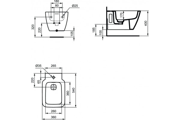 Биде подвесное Ideal Standard Strada II T456801