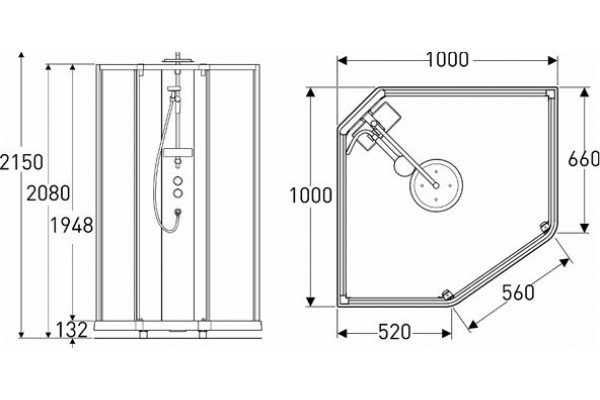 Душевая кабина IDO Showerama 10-5 Comfort 100x100 профиль белый, стекло прозрачное 131.404.207.313