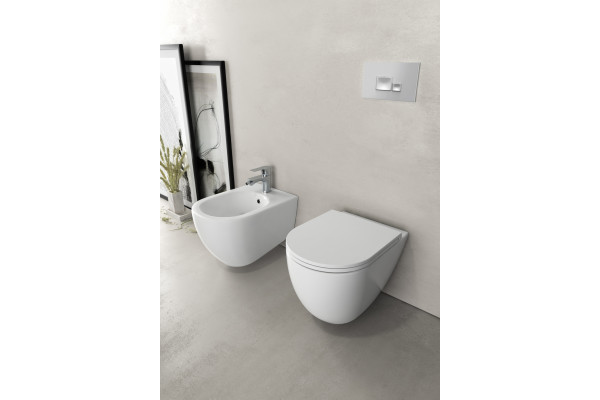 Подвесной унитаз ISVEA Infinity 10NF02001SV безободковый, белый, овальный, 36.5x53 см