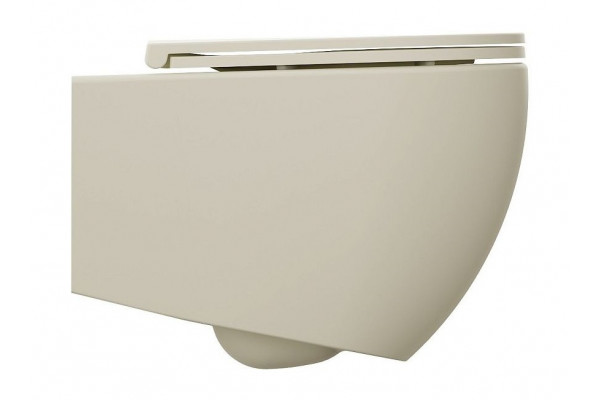 Подвесной унитаз ISVEA Infinity 10NF02001SV-2K безободковый, слоновая кость, матовый, бежевый, овальный, 36.5x53 см