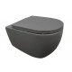 Подвесной унитаз ISVEA Infinity 10NF02001SV-2C безободковый, антрацит, матовый, овальный, 36.5x53 см