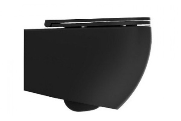 Подвесной унитаз ISVEA Infinity 10NF02001SV-2K безободковый, черный, матовый, овальный, 36.5x53 см