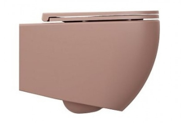 Подвесной унитаз ISVEA Infinity 10NF02001SV-2S безободковый, лососевый, матовый, розовый, овальный, 36.5x53 см