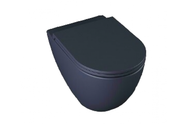 Подвесной унитаз ISVEA Infinity 10NF02001SV-2Z безободковый, синий, матовый, овальный, 36.5x53 см