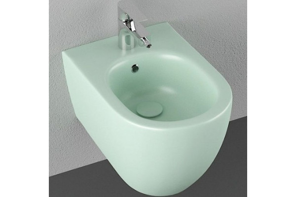 Подвесное биде ISVEA Infinity 10NF41001SV-2T мятно-зеленое, матовое, цвет зеленый, овальное, 36.5x53 см
