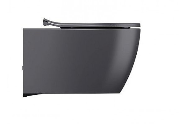 Подвесной унитаз ISVEA Sentimenti Neo 10AR02010SV-2C безободковый, антрацит, матовый, овальный, 36.5x51 см