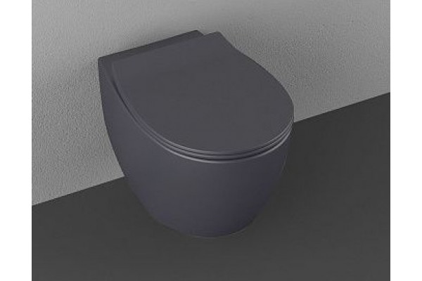 Подвесной унитаз ISVEA Sentimenti Neo 10AR02010SV-2C безободковый, антрацит, матовый, овальный, 36.5x51 см