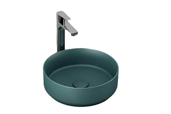 Накладная раковина ISVEA Infinity 10NF65036SV-2P 36х36 изумрудная круглая, цвет зеленый
