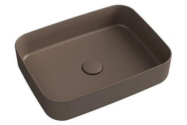 Накладная раковина ISVEA Infinity 10NF65050SV-2H 50х36 коричневая прямоугольная, цвет коричневый
