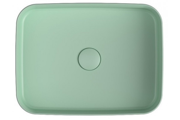 Накладная раковина ISVEA Infinity 10NF65050SV-2T 50х36 мятно-зеленая прямоугольная, цвет зеленый