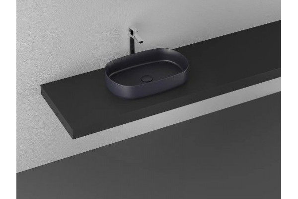 Накладная раковина ISVEA Infinity 10NF65055SV-2C 55х36 антрацит овальная, цвет черный