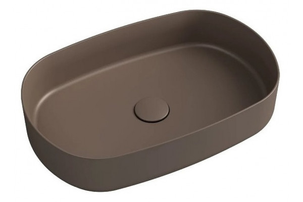 Накладная раковина ISVEA Infinity 10NF65055SV-2H 55х36 коричневая овальная, цвет коричневый