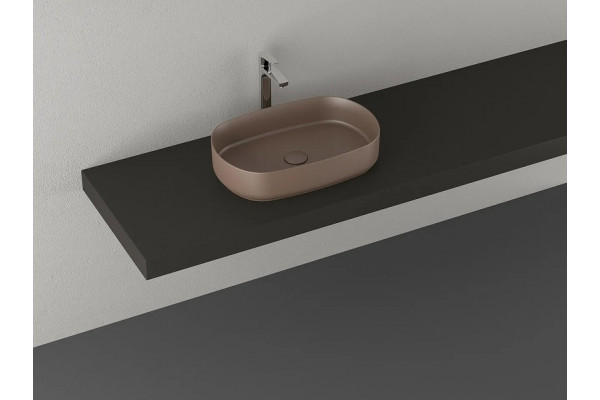 Накладная раковина ISVEA Infinity 10NF65055SV-2H 55х36 коричневая овальная, цвет коричневый