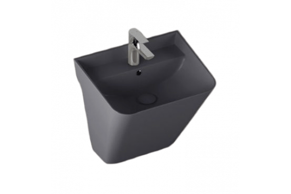 Подвесная раковина ISVEA Sott’Aqua 10SQ37002SV-2C 50х42х51.5 антрацит прямоугольная, цвет черный