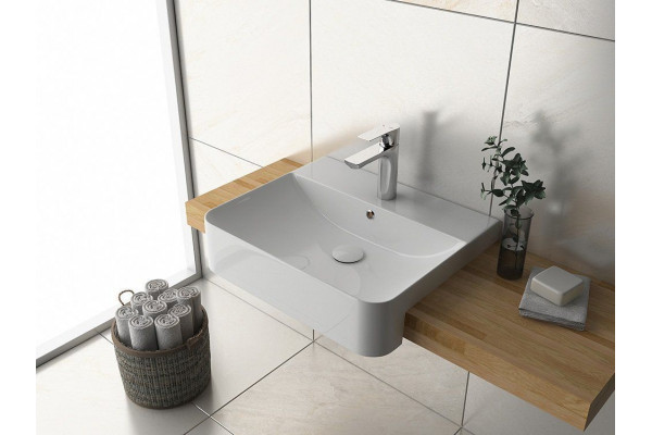 Полувстраиваемая раковина ISVEA Sott’Aqua 10SQ51058SV 59х49 белая прямоугольная, цвет белый