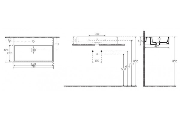 Накладная раковина ISVEA Purita 10PL50070SV 71х42 белая прямоугольная, цвет белый