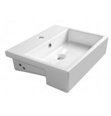 Полувстраиваемая раковина ISVEA Purita 10PL52050SV 50х42 белая прямоугольная, цвет белый