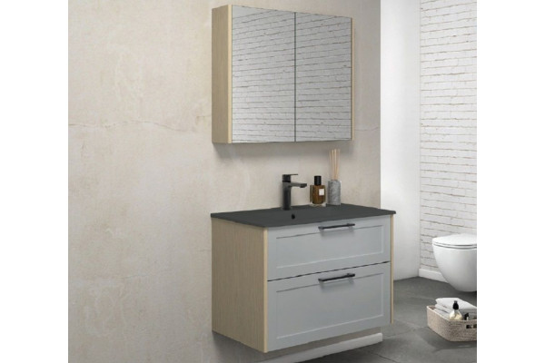 Встраиваемая раковина ISVEA SistemaT 10SL51081SV-2C 81.5х46.5 антрацит прямоугольная, цвет черный