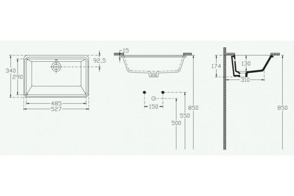 Встраиваемая раковина ISVEA Soluzione 10SZ77053SV 52.7х34 белая прямоугольная, цвет белый