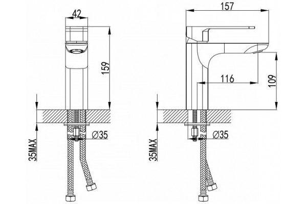 Смеситель Iddis Slide SLIBL00i01 для раковины однорычажный, черный