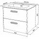 Тумба с раковиной Iddis Brick 60, подвесная, с ящиками, фурнитура черная