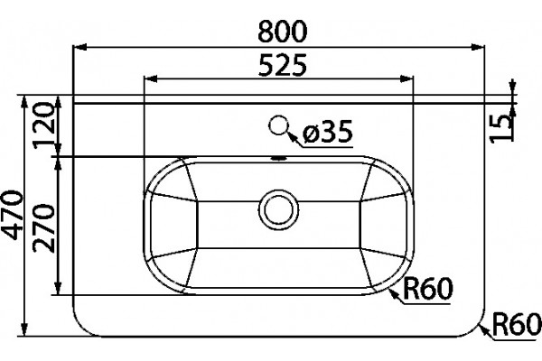 Тумба с раковиной Iddis Edifice 80, подвесная, с ящиками