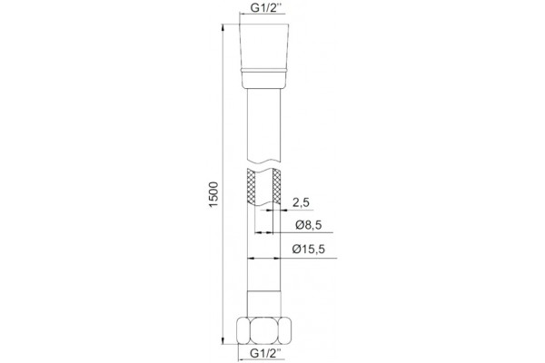 Душевой шланг Iddis Shower Hose 04P15BLi19 1.5 м цвет черный, 150 см