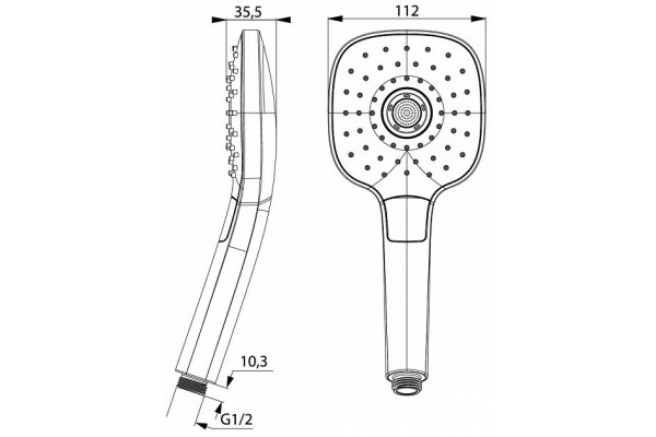 Душевая лейка Iddis Sena SEN3F00i18 цвет белый, штанга 27.5 см