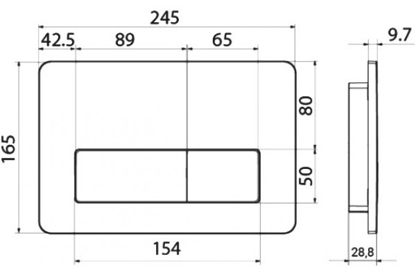 Кнопка смыва Iddis Unifix UNI10B0i77 черная механическая,  в современном стиле
