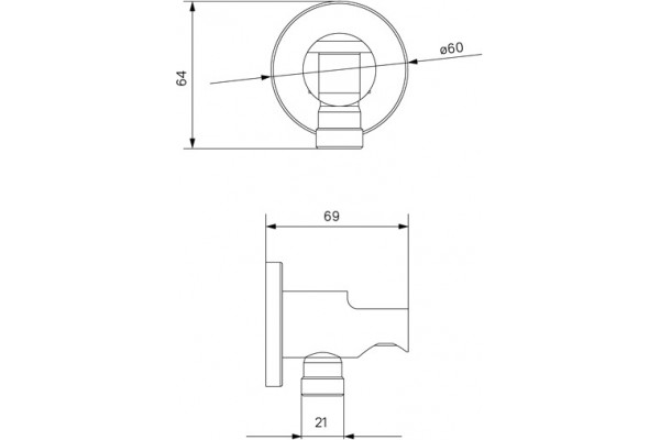 Шланговое подключение Iddis Built-in Shower Accessories 003BL01i62 с держателем, черное, цвет черный, штанга 5.37 см