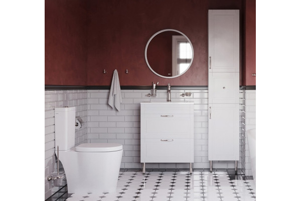 Тумба с раковиной IDDIS Oxford 60, напольная, белая, с ящиками, с доводчиками