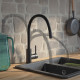 Смеситель Iddis Kitchen 360 K36BLJ0i05 для кухонной мойки, черный, однорычажный, высота излива 23 см