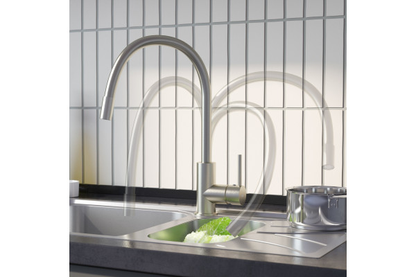 Смеситель Iddis Kitchen 360 K36BNJ0i05 для кухонной мойки однорычажный, сталь