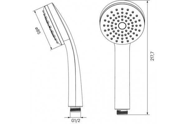 Душевая лейка Iddis Hand Shower 0011F85I18 хром, штанга 21.77 см