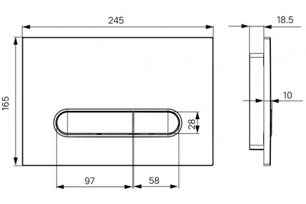 Кнопка смыва Iddis Unifix UNI01WBi77 001, белая/черный, механическая