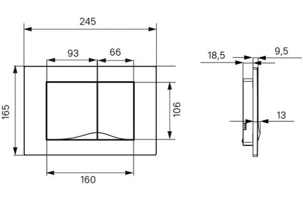 Кнопка смыва Iddis Unifix UNI05MWi77 005, белая, механическая