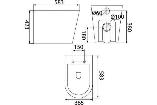 Унитаз приставной Iddis Calipso Rimless CALRDSEi26 с микролифтом, безободковый, белый, 36.5x58.3 см