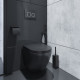 Унитаз подвесной Iddis Blanco BLAR3BMi25 безободковый, с микролифтом, черный, 36.5x49.5 см