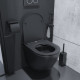 Унитаз подвесной Iddis Blanco BLAR3BMi25 безободковый, с микролифтом, черный, 36.5x49.5 см