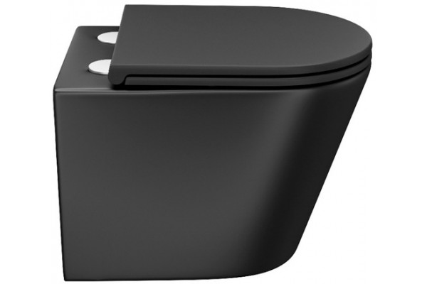Унитаз подвесной Iddis Calipso CALR3BMi25 безободковый, с микролифтом, черный, 36.5x51.5 см