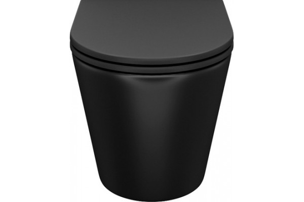 Унитаз подвесной Iddis Calipso CALR3BMi25 безободковый, с микролифтом, черный, 36.5x51.5 см