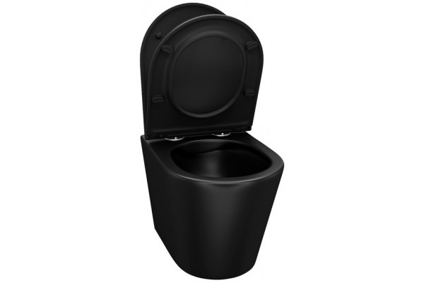 Унитаз подвесной Iddis Calipso CALR3BMi25 безободковый, с микролифтом, черный, 36.5x51.5 см