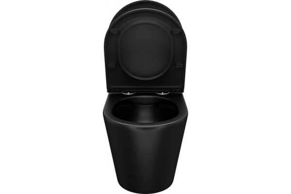 Унитаз подвесной Iddis Calipso CALR3BMi25 безободковый, с микролифтом, черный, 36.5x51.5 см
