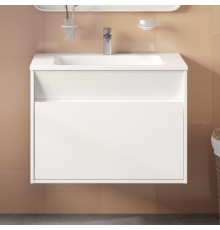 Тумба с раковиной Iddis Esper 80 подвесная, белая, с ящиками, глянцевая