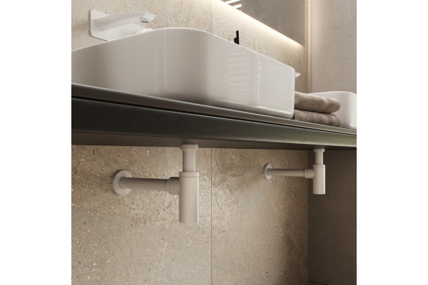 Сифон для раковины Iddis Optima Home OPTWT00i84 белый матовый выпуск боковой