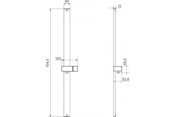 Душевая штанга Iddis Optima Home OPH70C0i17 хром 70.45 см,  в современном стиле