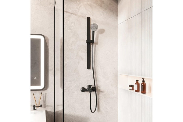 Душевая штанга Iddis Optima Home OPH70B0i17 черная матовая цвет черный, 70.45 см